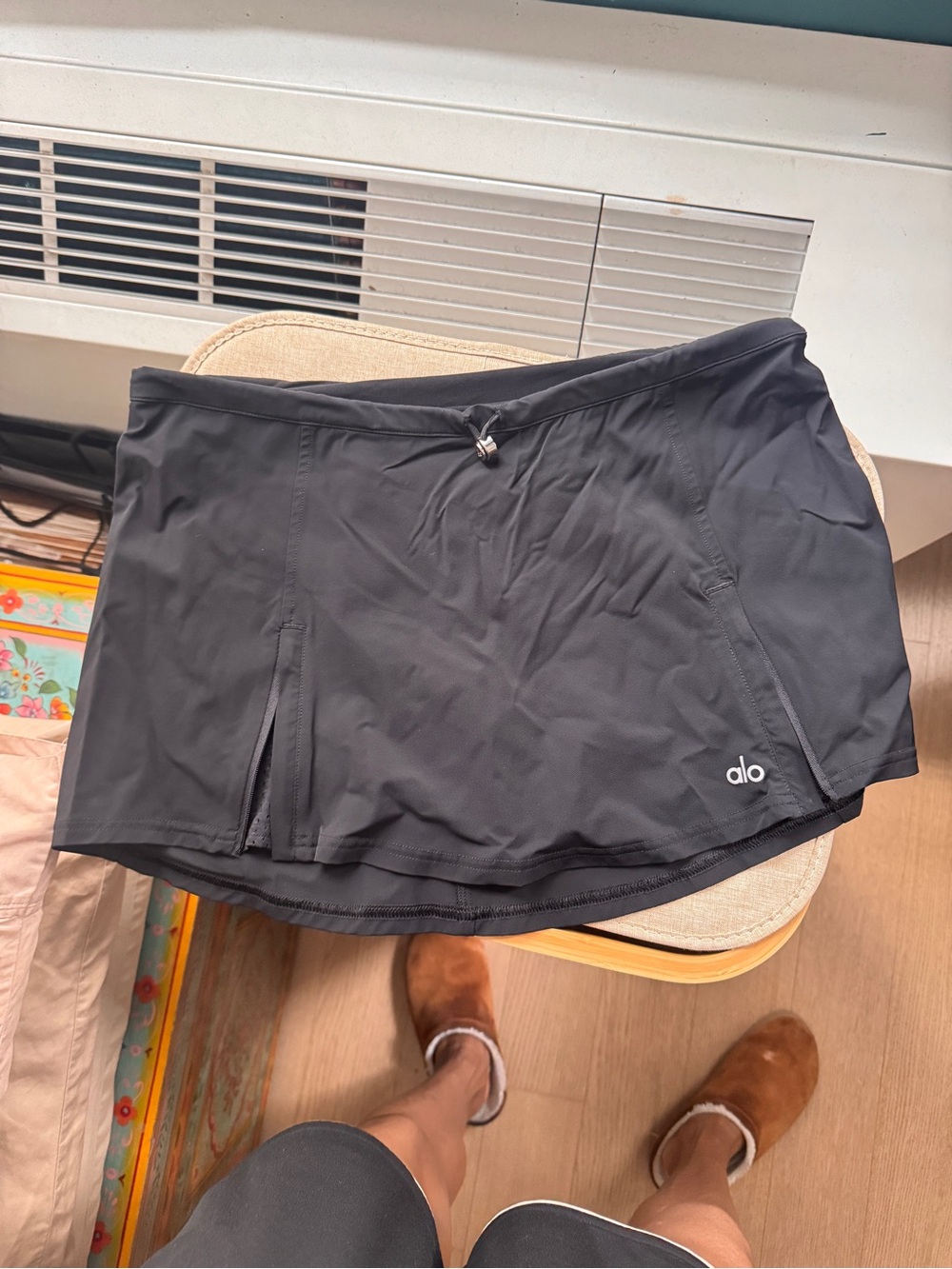 ALO Yoga Black Women's Athletic Skort with Built-In Shorts